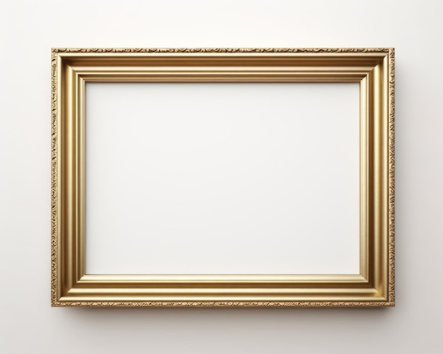 Metal Frame with White Passepartout for Copy Space 3D Render of Classic Frame Design on Abstract