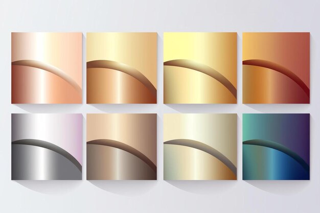 Photo metal gradient gradient set vector metallic gold color collection pearl effect gold