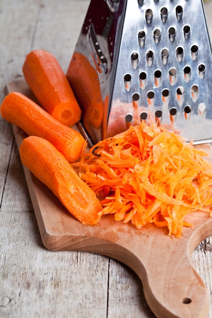 Metal grater and carrot 