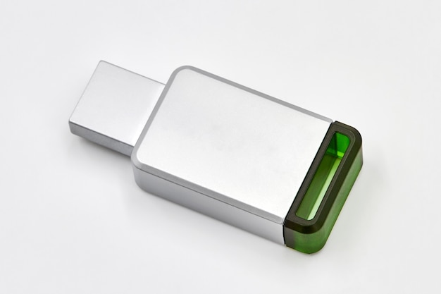 Metal gray usb stick or flash drive