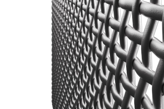 Photo metal grid a fence made of mesh square cells