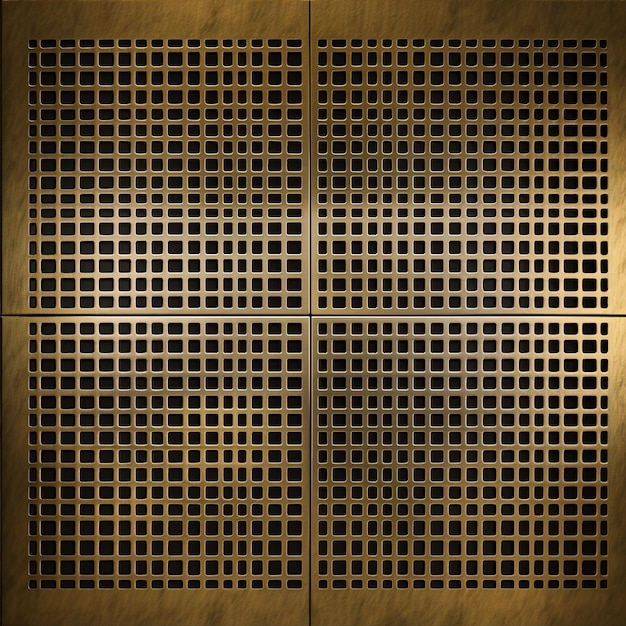 a metal grunge door with a gold metal background.