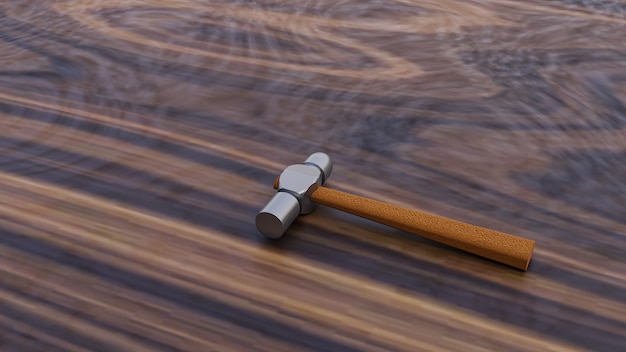 металлический молоток с деревянной ручкой