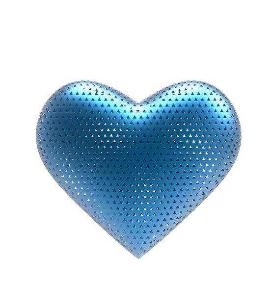 Metal Heart icon isolated on white background 3D illustration