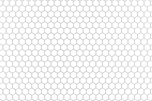 Metal Hexagon Fence Background Texture on a white background. 3d Rendering