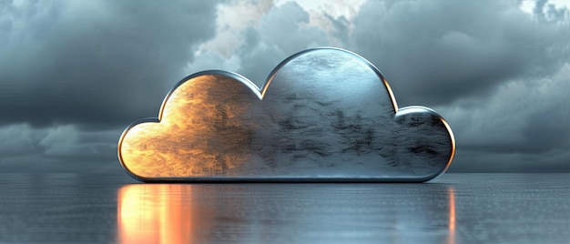 사진 오른쪽의 구름의 금속 아이콘