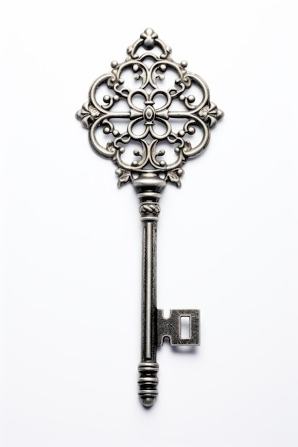 A metal key with an ornate design on it Digital image