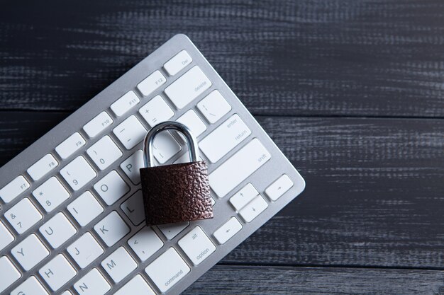 Metal lock on the keyboard