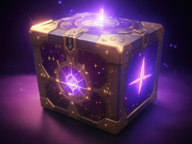 Photo a metal magic box wallpaper