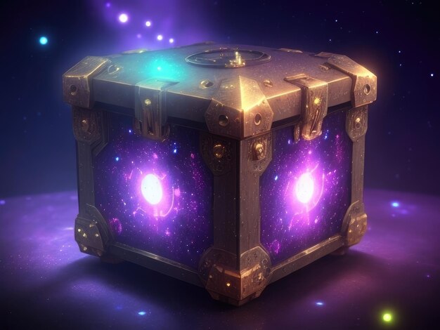 Photo a metal magic box wallpaper