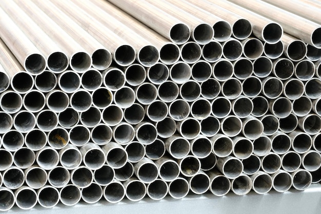 Metal of many tubes industrial background