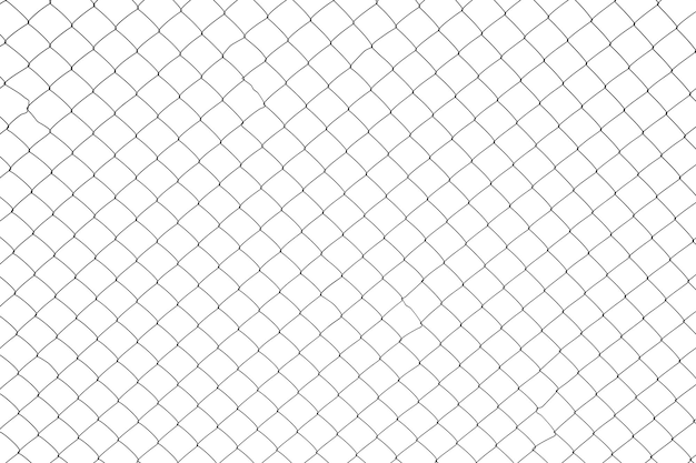 Photo metal mesh fence texture object isoltaed on white background