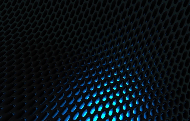 Metal mesh grild Abstract 3d rendering background in high resolution 3d render of black carbon grid with orange light