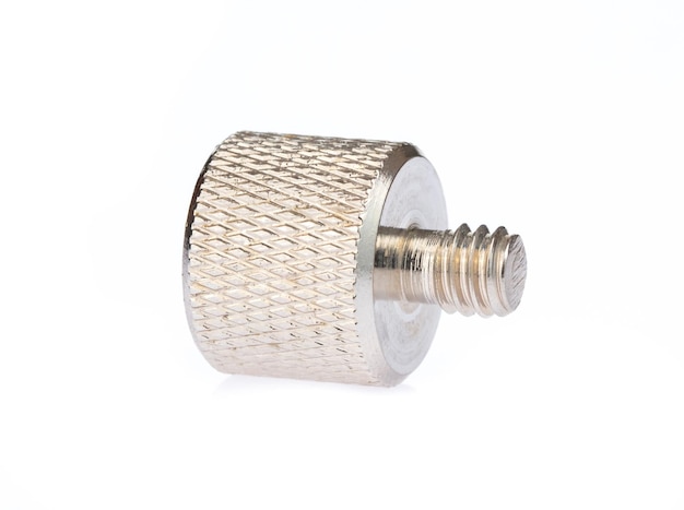 Metal nut adapter screw isolated on a white background