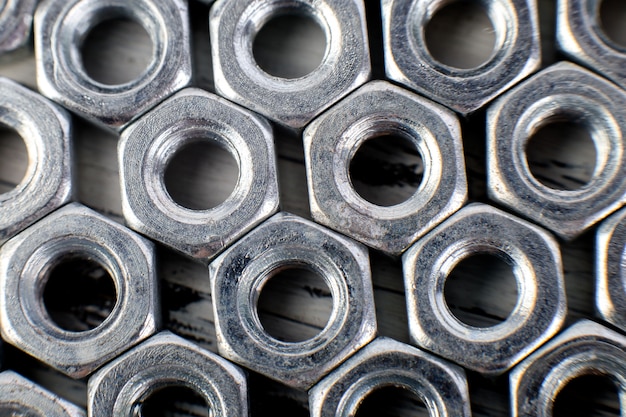 Metal nuts background