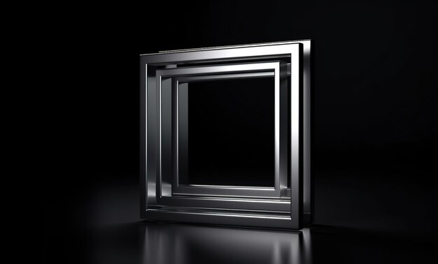 Metal Photo frame on a black background