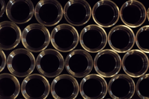 Photo metal pipes in the factory