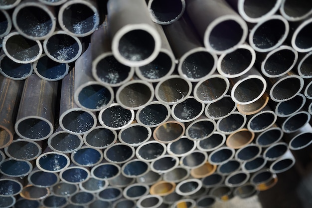 Metal Pipes in Warehouse