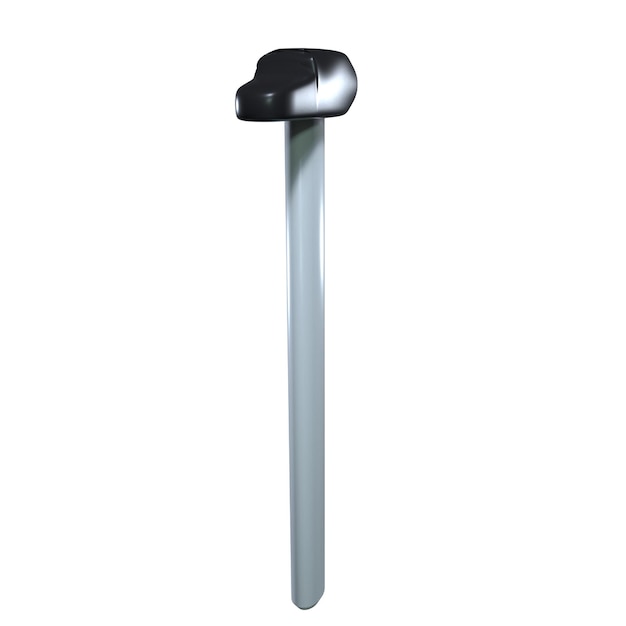 A metal pole with a black cap on it