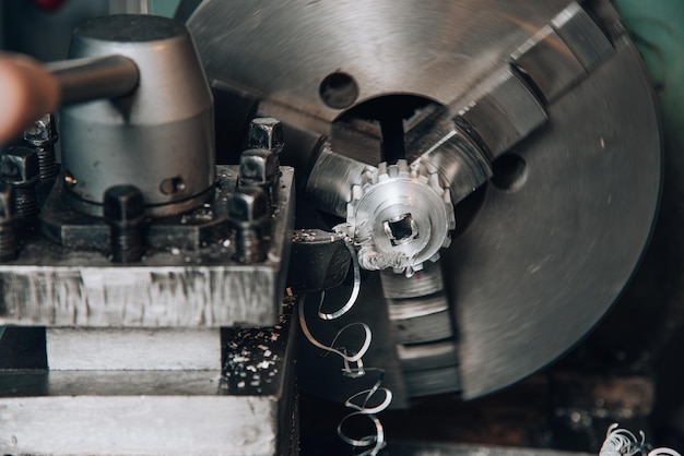 Metal processing technology on a vintage metal cutting machine