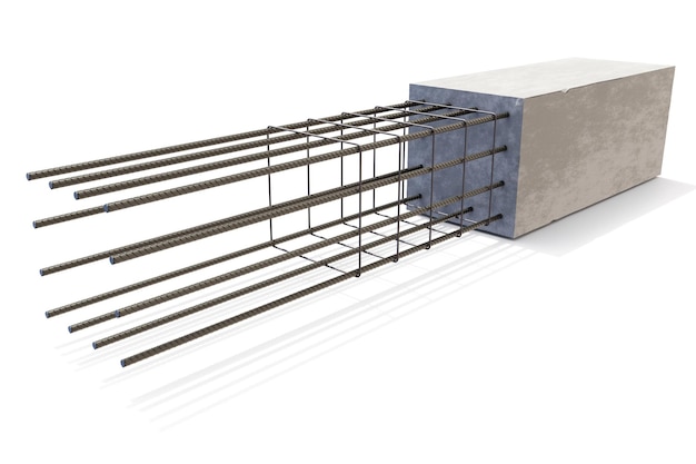 Metal reinforcement for concrete Forms vertical formwork structures for the basement of a residential building 3d render