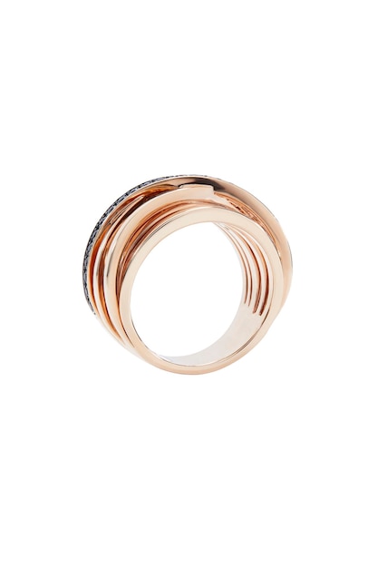 Metal Ring with Topaz and Diamonds stone including clipping path