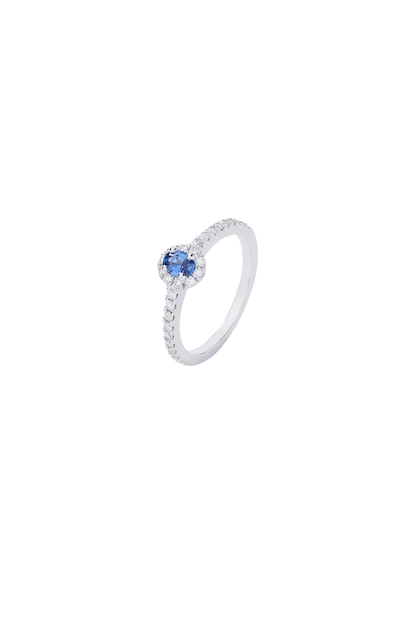 Metal Ring with Topaz and Diamonds stone including clipping path