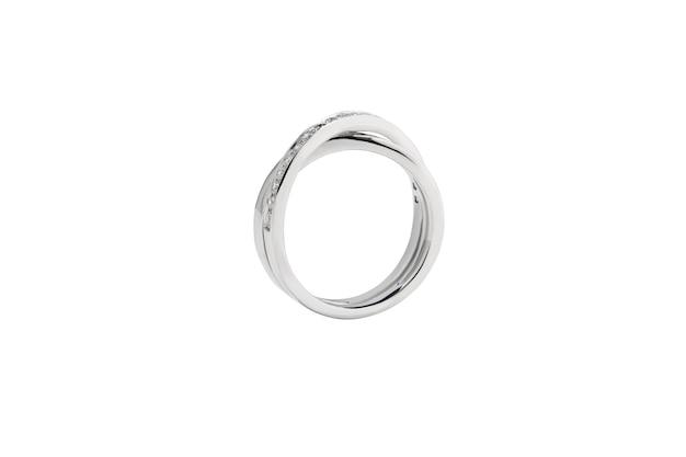 Металлическое кольцо с топазом и бриллиантами, включая вырезку