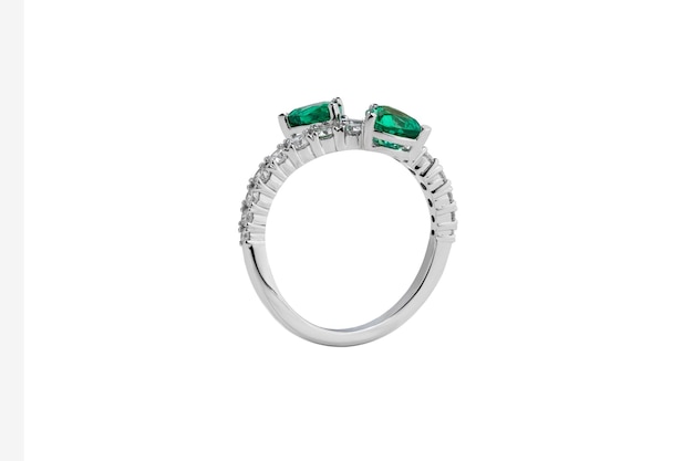 Metal ring with Topaz and Diamonds stone including clipping path