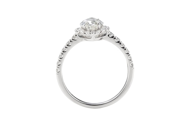 Metal ring with Topaz and Diamonds stone including clipping path