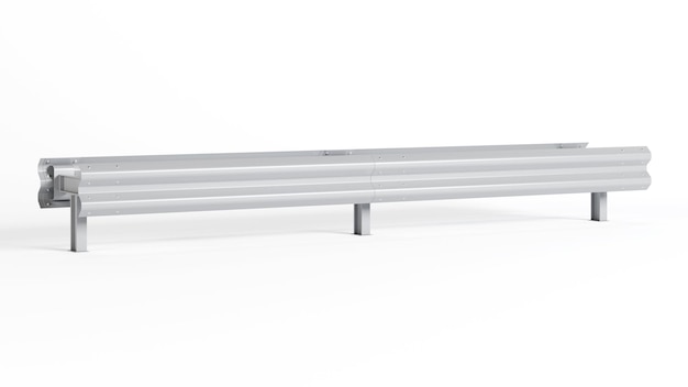 Metal road barrier Barrier for protection and control 3D rendering