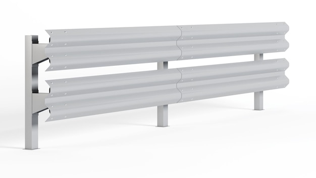 Metal road barrier barrier for protection and control 3d\
rendering