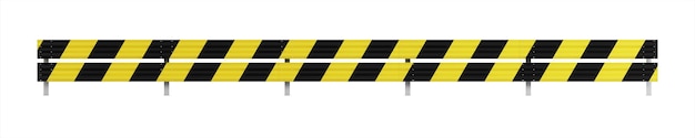 Metal road barrier Barrier for protection and control 3D rendering