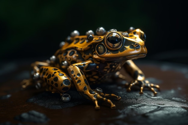 Metal robotized frog Generate Ai