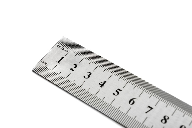 Metal ruler isolated on white background