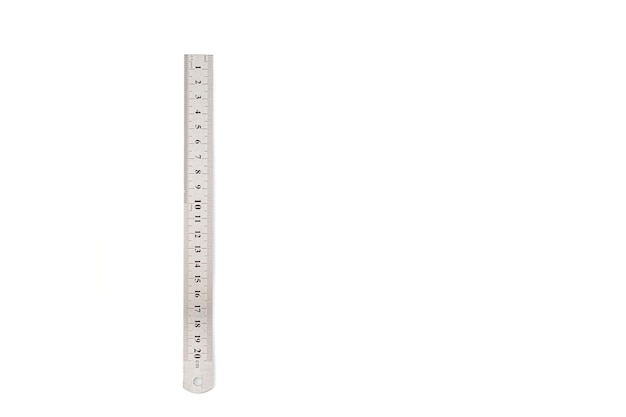 Metal ruler isolated on white background