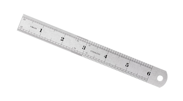 Metal ruler isolated on white background