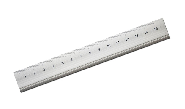 Photo metal ruler on white