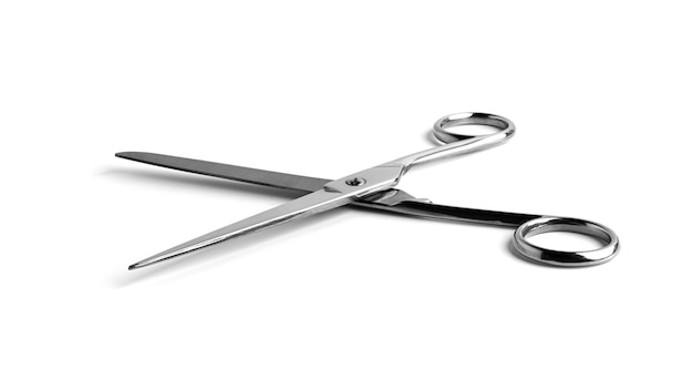 Metal scissors isolated.