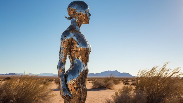 Metal Sculpture Installation Art In The Desert