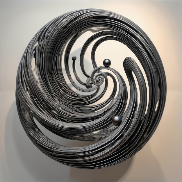 Photo metal sculpture with spiral design