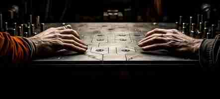 Photo metal sheet and workers hands in process