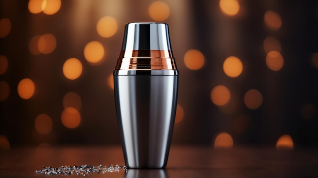 Metal shiny shaker for making delicious deluxe