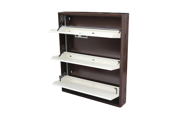 Metal shoe cabinet with lock