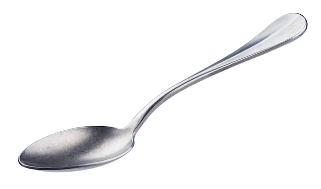 Metal spoon isolated on white with clipping path