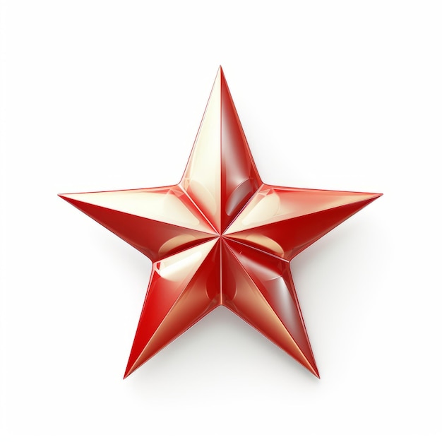 Metal Star 3d Rendering On White Background