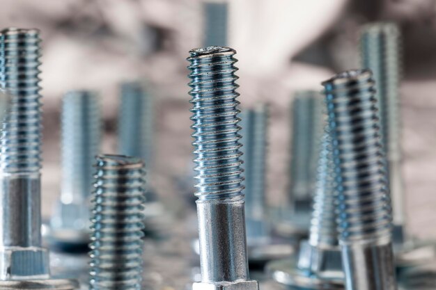 Metal steel bolts for nuts for installation work