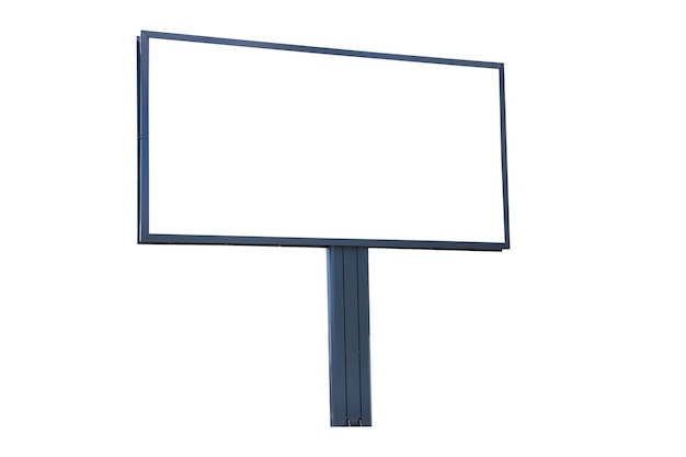 Metal street billboard isolated on white