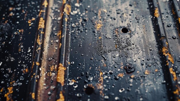 Metal Surface With Water Drops