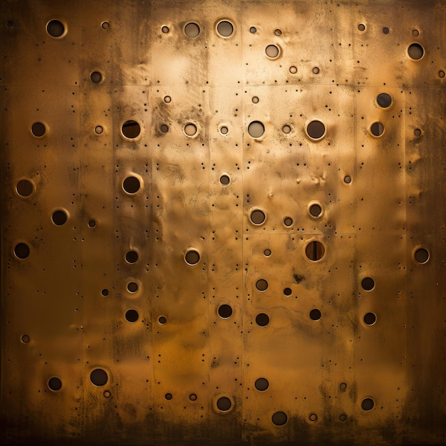 a metal wall with a lot of holes and holes